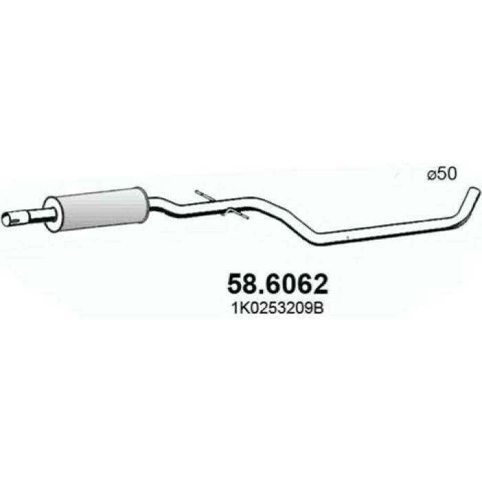 ASSO Mittelschalldämpfer 58.6062 ASSO Mittelschalldämpfer 58.6062