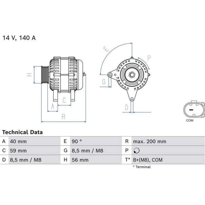 Bosch Lichtmaschine 0 986 085 040 Bosch Lichtmaschine 0 986 085 040
