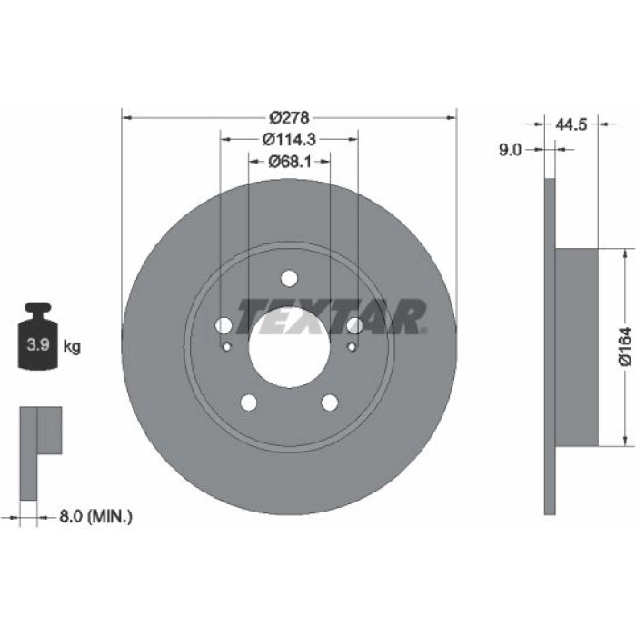 Textar Bremsscheibe 92113103 Textar Bremsscheibe 92113103