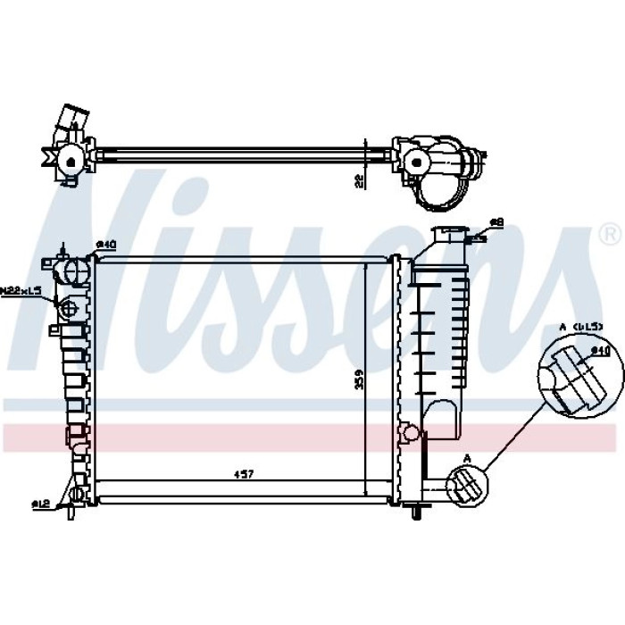 Nissens Wasserkühler PKW 613671 Nissens Wasserkühler PKW 613671