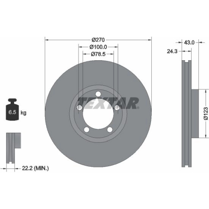 Textar Bremsscheibe 92088200 – 15 Zoll Textar Bremsscheibe 92088200 – 15 Zoll