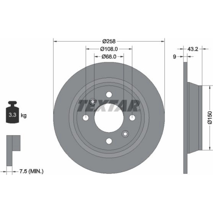 Textar Bremsscheibe 92048500 Textar Bremsscheibe 92048500