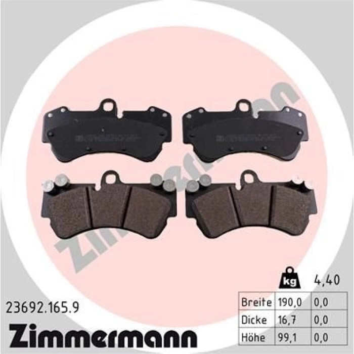 23692.165.9 ZIMMERMANN Bremsbeläge 23692.165.9