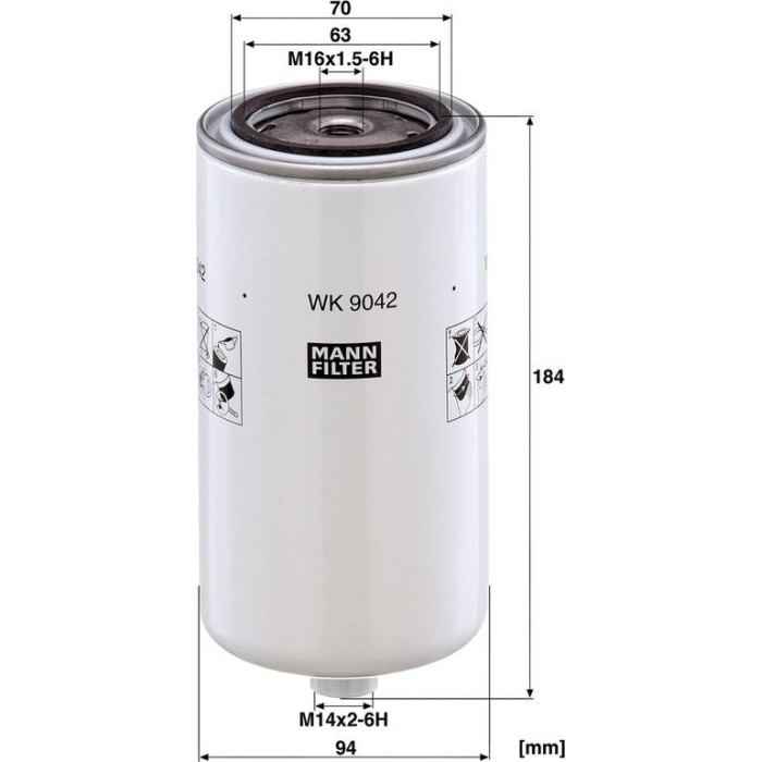 MANN-FILTER Kraftstofffilter LKW WK 9042 x MANN-FILTER Kraftstofffilter LKW WK 9042 x