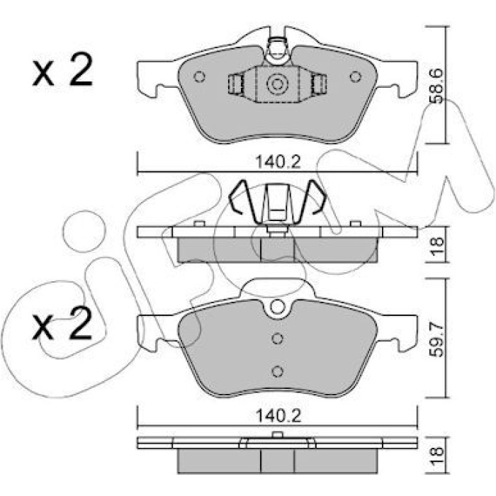 CIFAM Bremsbelagsatz, Scheibenbremse 822-555-0 CIFAM Bremsbelagsatz, Scheibenbremse 822-555-0