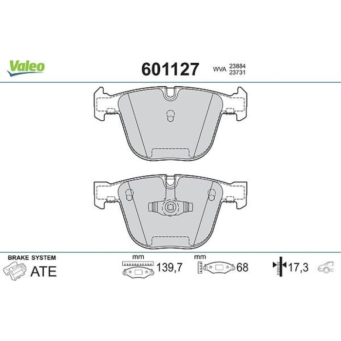 Valeo Bremsbelagsatz 601127 Valeo Bremsbelagsatz 601127