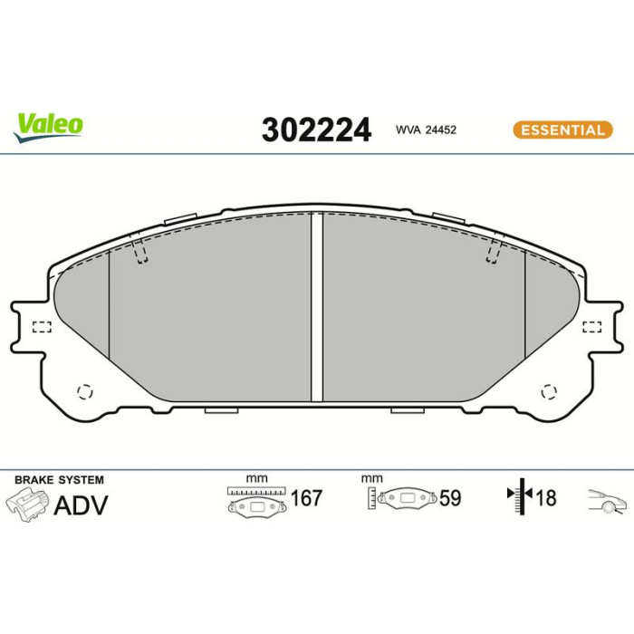 302224 Valeo Bremsbelagsatz 302224
