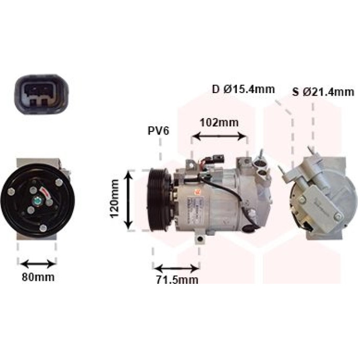 Van Wezel Klimakompressor 4300K393 Van Wezel Klimakompressor 4300K393