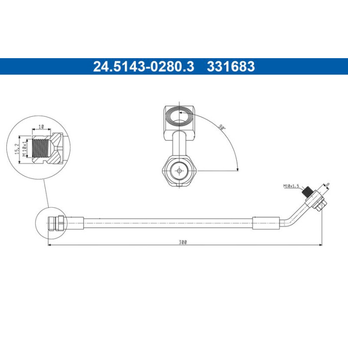 ATE Bremsschlauch 24.5143-0280.3 ATE Bremsschlauch 24.5143-0280.3