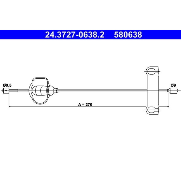 ATE Handbremsseil 24.3727-0638.2 ATE Handbremsseil 24.3727-0638.2