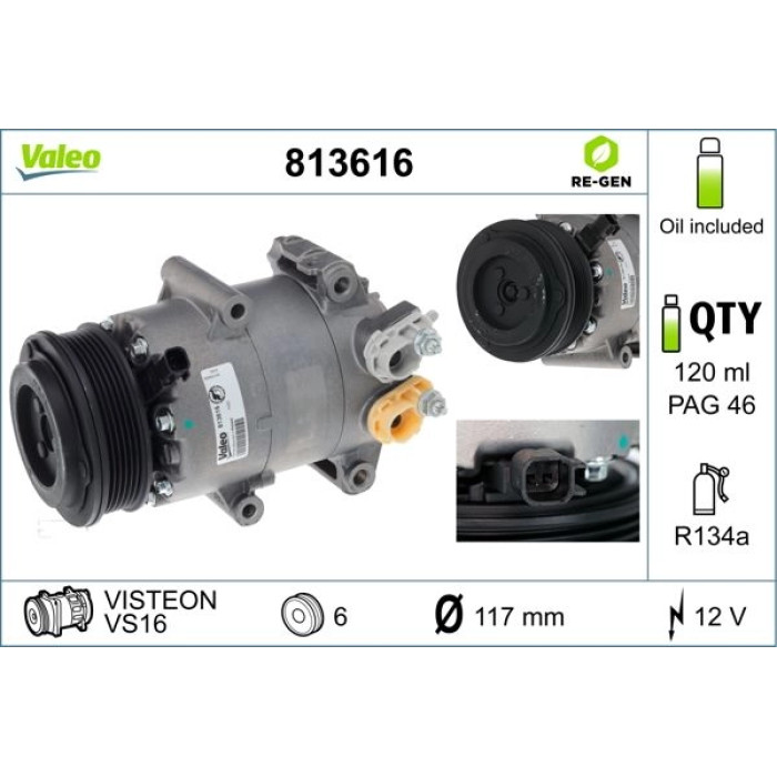813616 Valeo Kompressor 813616 813616 Valeo Kompressor 813616