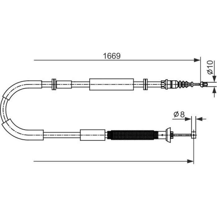 Bosch Handbremsseil rechts 1987482588 Bosch Handbremsseil rechts 1987482588