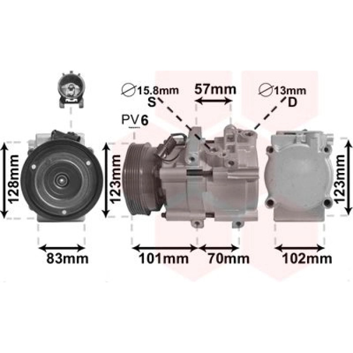 Van Wezel Klimakompressor 8200K209 Van Wezel Klimakompressor 8200K209
