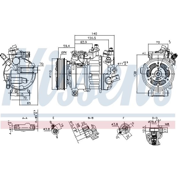 890944 Nissens Klimakompressor PKW 890944 890944 Nissens Klimakompressor PKW 890944
