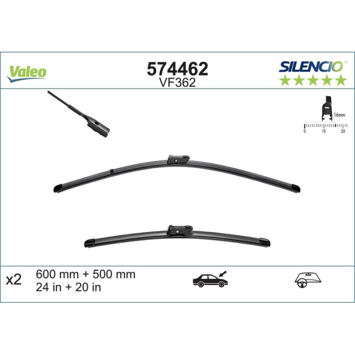 Valeo VM362 Silencio X.TRM Wischer 574462 Valeo VM362 Silencio X.TRM Wischer 574462