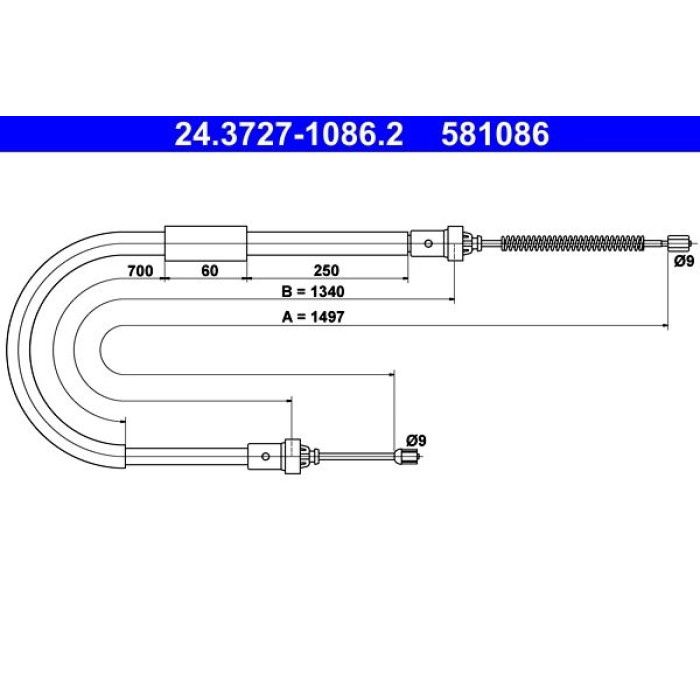 ATE Handbremsseil 24.3727-1086.2 ATE Handbremsseil 24.3727-1086.2