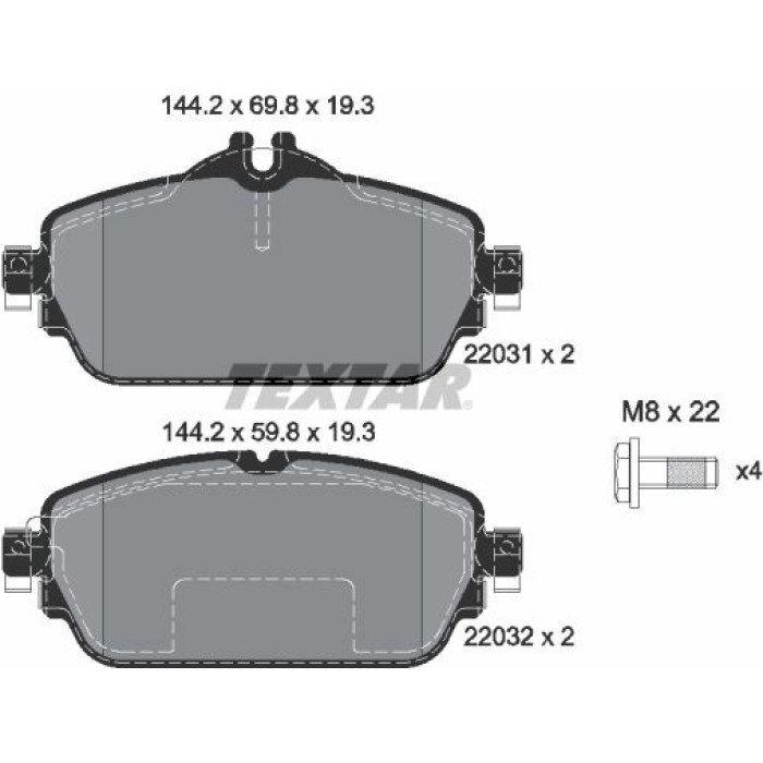 Textar Bremsbelagsatz 2203102 Textar Bremsbelagsatz 2203102