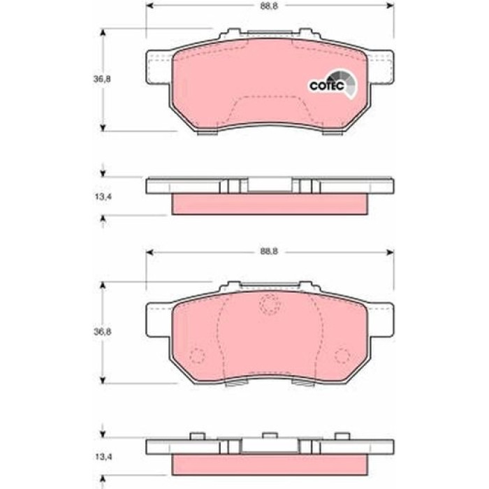 TRW Bremsbeläge Hinterachse GDB3113 TRW Bremsbeläge Hinterachse GDB3113