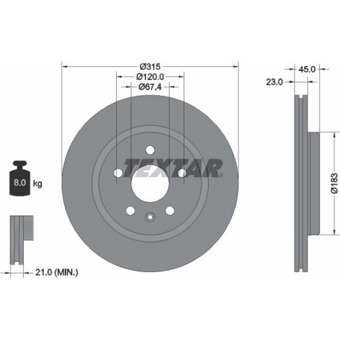 Textar Bremsscheibe 92315803 Textar Bremsscheibe 92315803