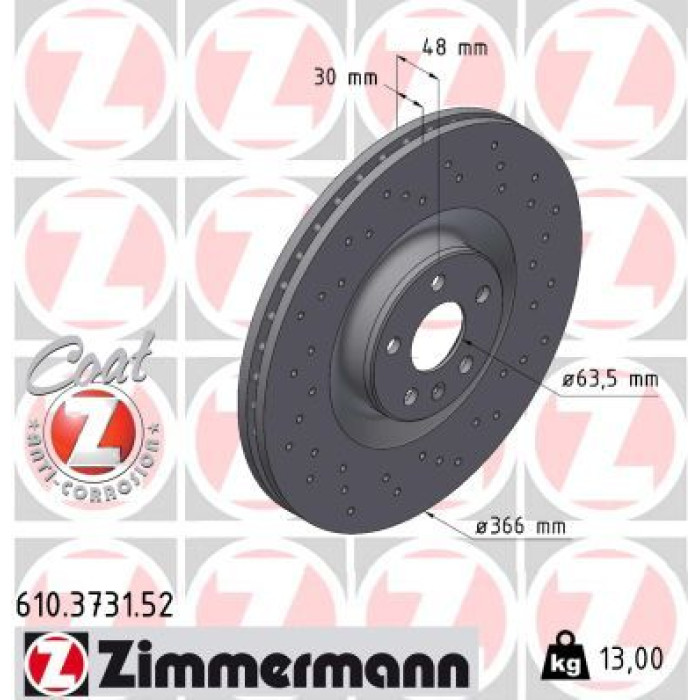 Zimmermann Bremsscheibe Vorderachse Sport 610.3731.52 Zimmermann Bremsscheibe Vorderachse Sport 610.3731.52