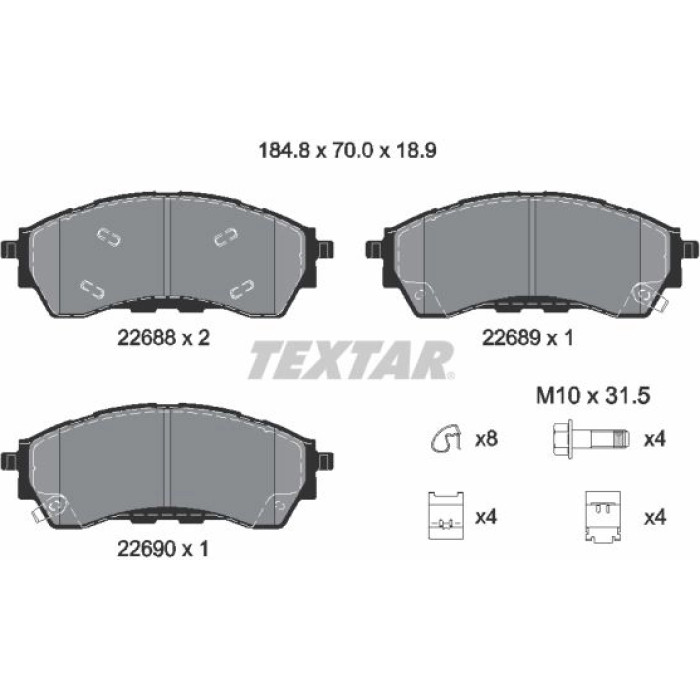 Textar Bremsbelagsatz 2268801
