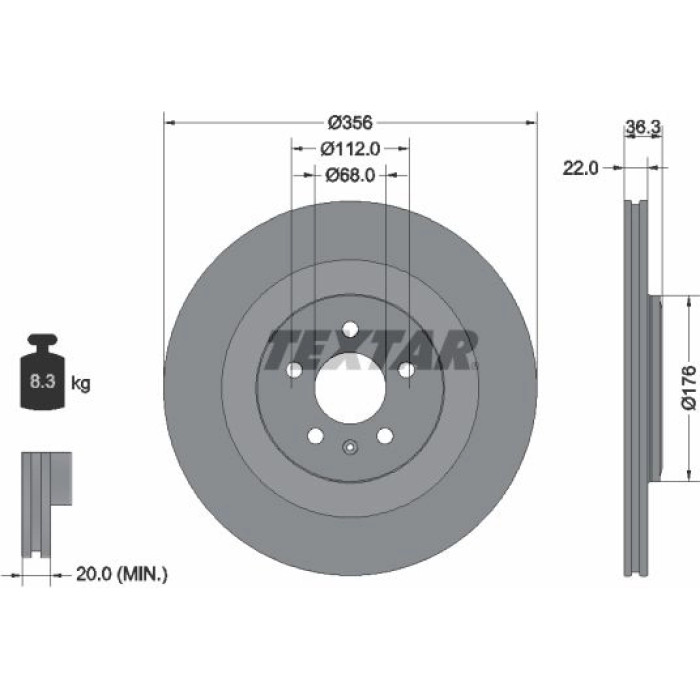 Textar Bremsscheibe 92241803 Textar Bremsscheibe 92241803
