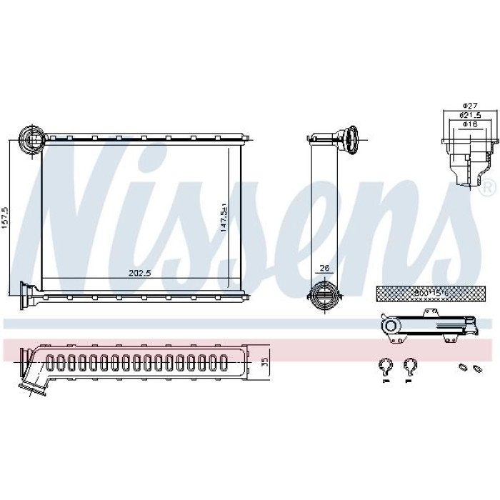 Nissens Heizungskühler PKW 707199 Nissens Heizungskühler PKW 707199