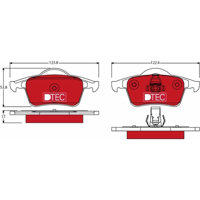 TRW Bremsbeläge Hinterachse DTEC GDB1389DTE TRW Bremsbeläge Hinterachse DTEC GDB1389DTE