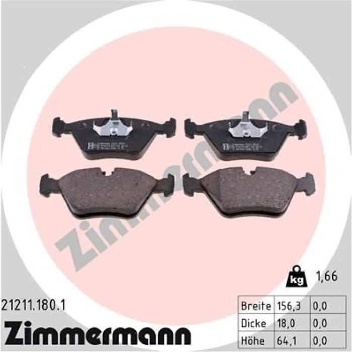 21211.180.1 ZIMMERMANN Bremsbeläge 21211.180.1 21211.180.1 ZIMMERMANN Bremsbeläge 21211.180.1