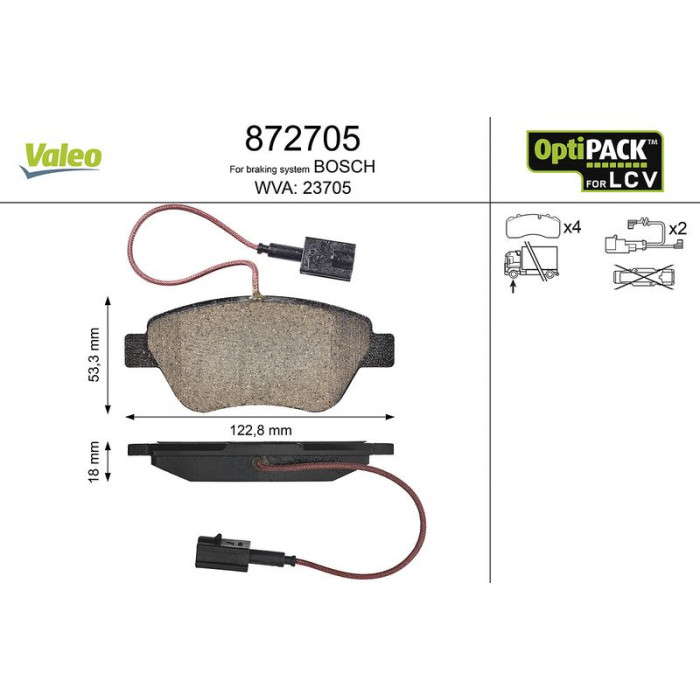 Valeo Bremsbelagsatz 872705