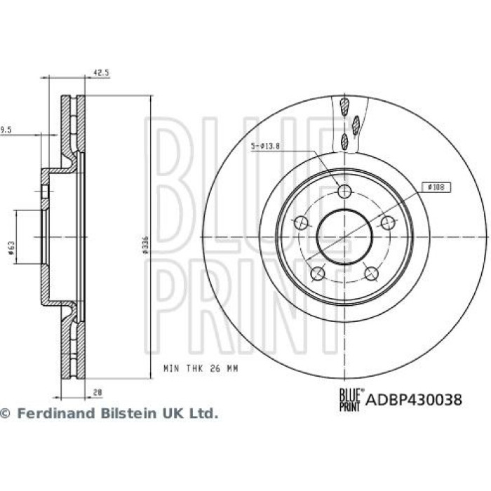 BluePrint BLUE PRINT Bremsscheibe ADBP430038 BluePrint BLUE PRINT Bremsscheibe ADBP430038