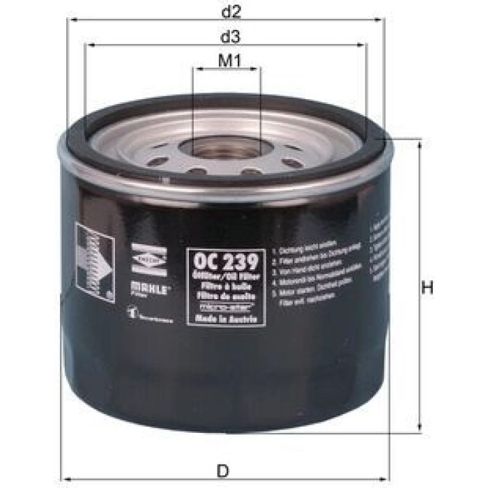 Mahle Original Ölfilter OC 239 Mahle Original Ölfilter OC 239