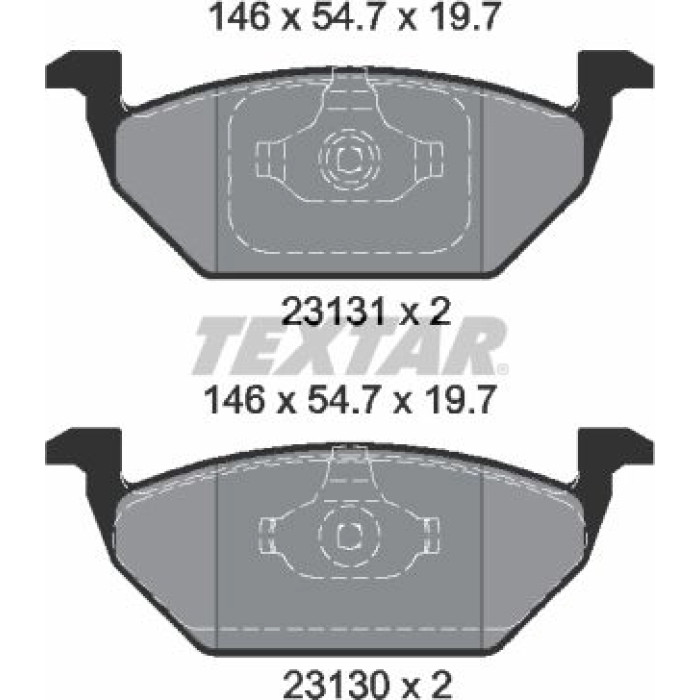 Textar Bremsbelagsatz 2313001 – ohne Verschleißsensor Textar Bremsbelagsatz 2313001 – ohne Verschleißsensor