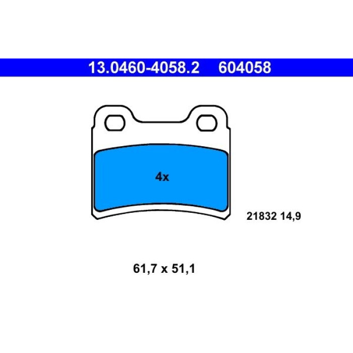 ATE Bremsbeläge 13.0460-4058.2 ATE Bremsbeläge 13.0460-4058.2