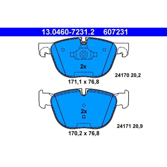 ATE Bremsbelagsatz BMW S. E70/E71 X5/X6 08 13.0460-7231.2 ATE Bremsbelagsatz BMW S. E70/E71 X5/X6 08 13.0460-7231.2
