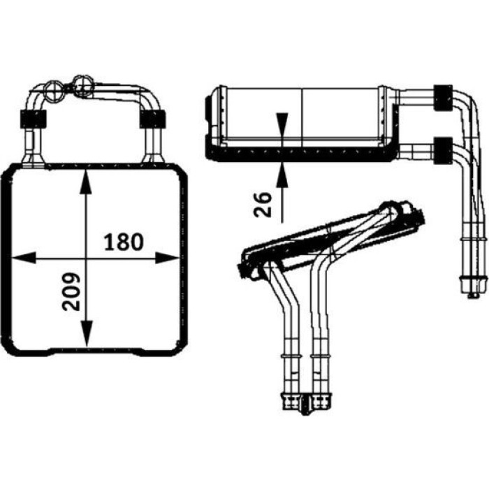 MAHLE Wärmetauscher, Innenraumheizung AH 78 000P MAHLE Wärmetauscher, Innenraumheizung AH 78 000P