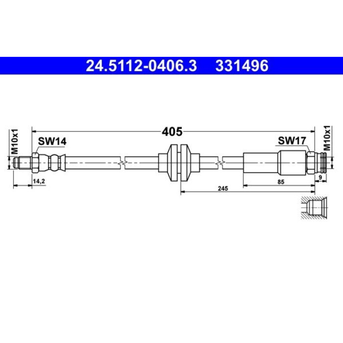 ATE Bremsschlauch 24.5112-0406.3 ATE Bremsschlauch 24.5112-0406.3