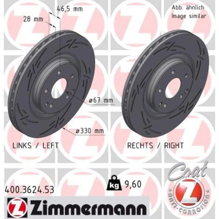 Zimmermann Bremsscheibe 400.3624.53 Zimmermann Bremsscheibe 400.3624.53
