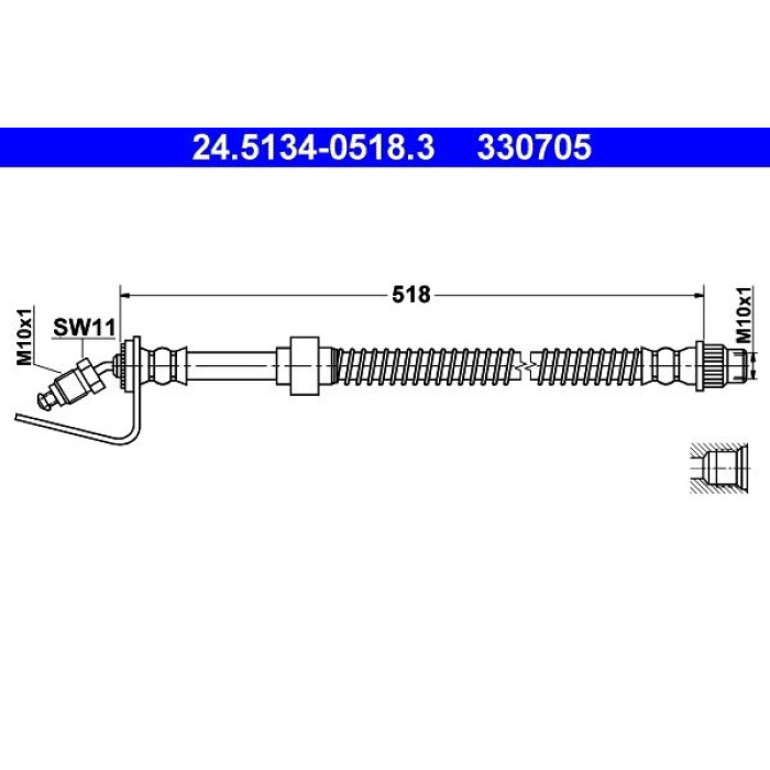 ATE Bremsschlauch 24.5134-0518.3 ATE Bremsschlauch 24.5134-0518.3