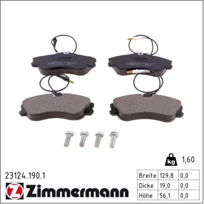 23124.190.1 ZIMMERMANN Bremsbeläge 23124.190.1 23124.190.1 ZIMMERMANN Bremsbeläge 23124.190.1