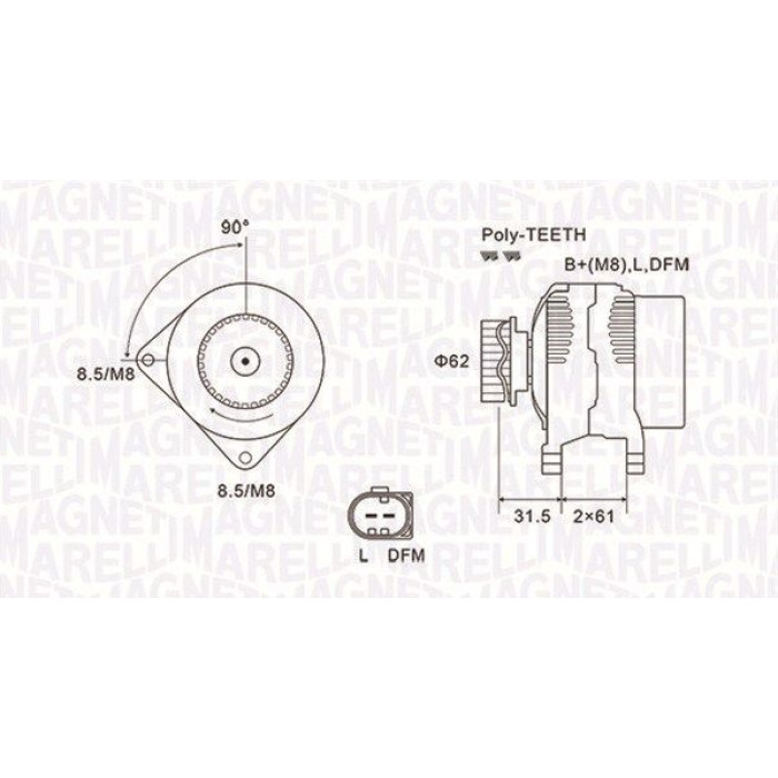 Magneti Marelli Lichtmaschine 063731820010 Magneti Marelli Lichtmaschine 063731820010