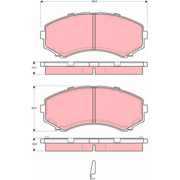 TRW Bremsbelagsatz Mitsubishi P. Pajero 00-/Land Cruiser/Grandis GDB3254 TRW Bremsbelagsatz Mitsubishi P. Pajero 00-/Land Cruiser/Grandis GDB3254