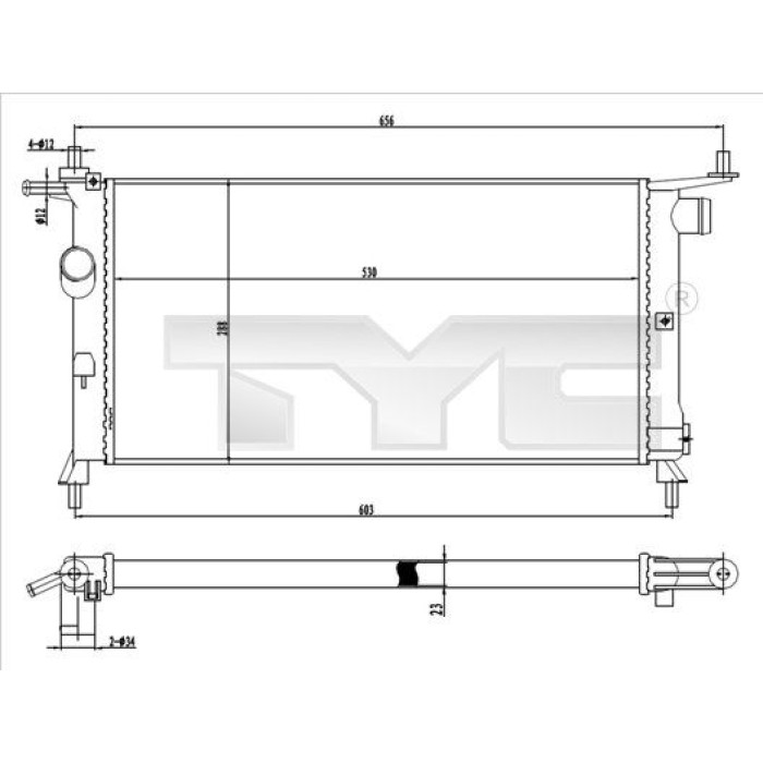 TYC Motorkühler 725-0020 TYC Motorkühler 725-0020