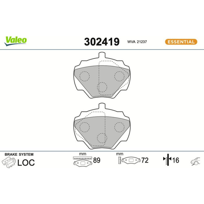 Valeo Bremsbelagsatz 302419