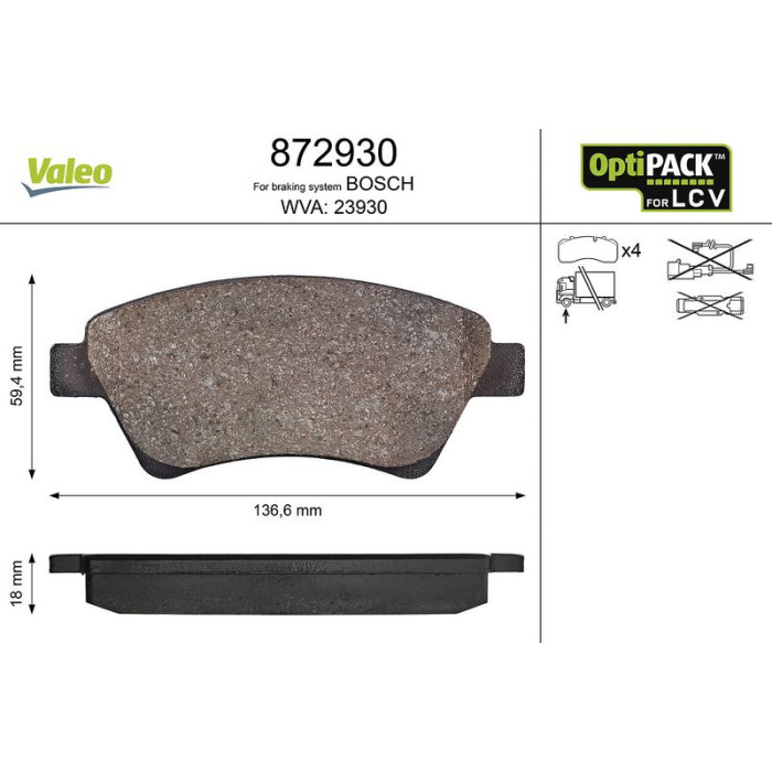 Valeo Bremsbelagsatz 872930