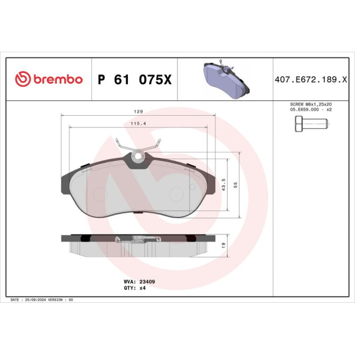 BREMBO Bremsklötze Xtra VA P 61 075X BREMBO Bremsklötze Xtra VA P 61 075X