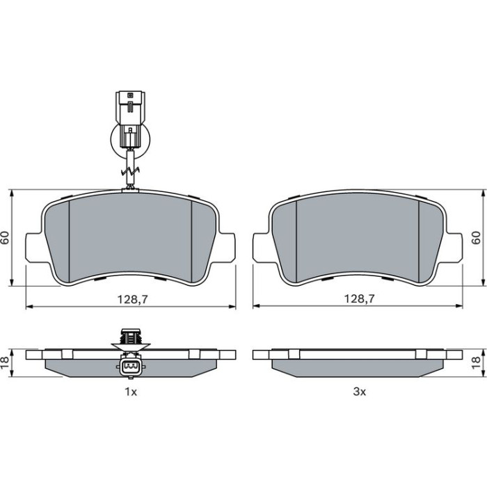 0 986 494 500 Bosch Bremsbelagsatz 0 986 494 500 0 986 494 500 Bosch Bremsbelagsatz 0 986 494 500