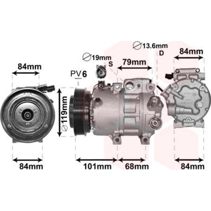 Van Wezel Klimakompressor 8200K374 Van Wezel Klimakompressor 8200K374