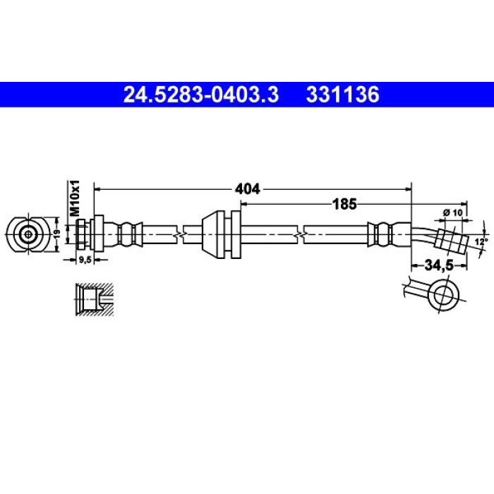 ATE Bremsschlauch 24.5283-0403.3 ATE Bremsschlauch 24.5283-0403.3