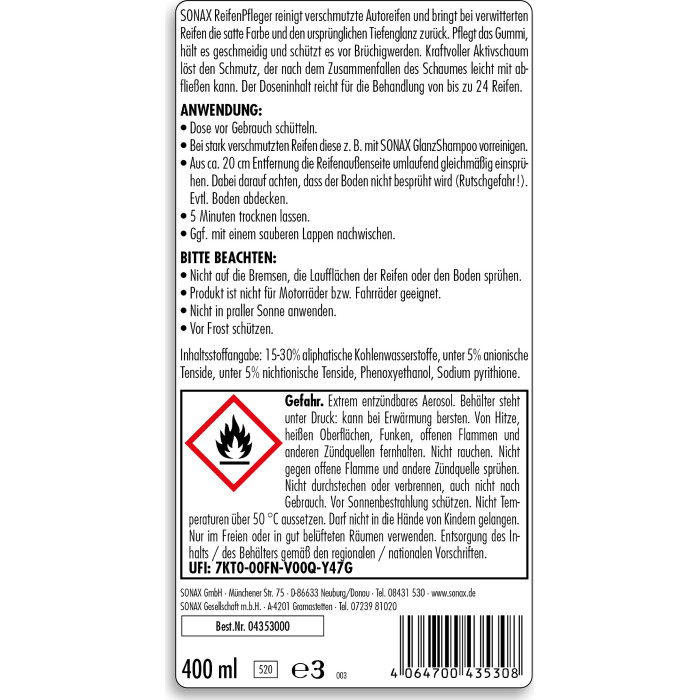 Sonax Reifenpfleger 400ml 04353000